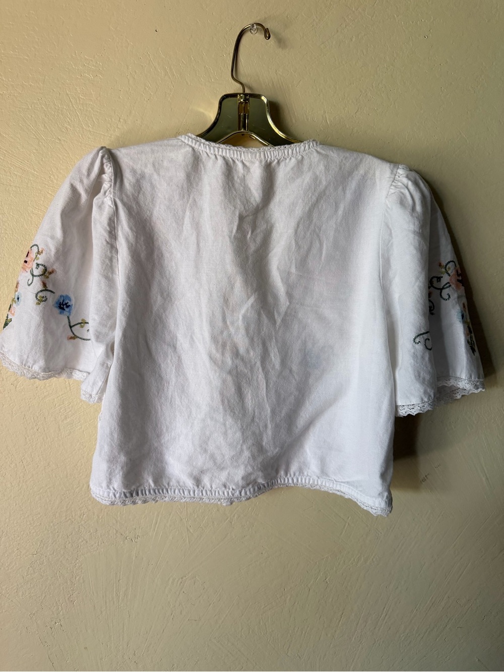 Bila marilla top Cotten rayon linen blend medium embroidered cross-stitch top - Picture 7 of 9